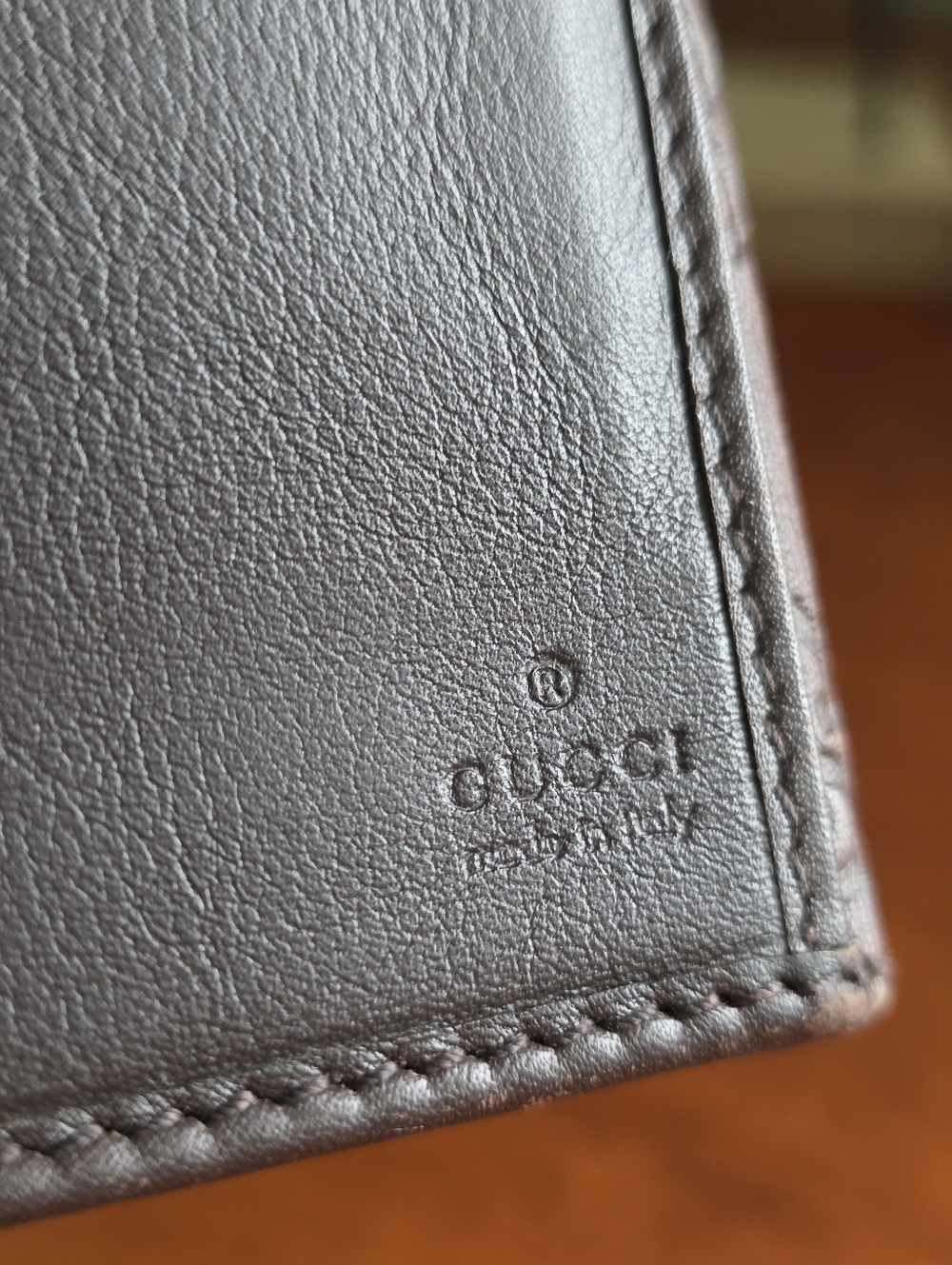 Gucci Guccissima Brown Leather Flap Wallet Gold Hardware COA - Picture 13 of 16